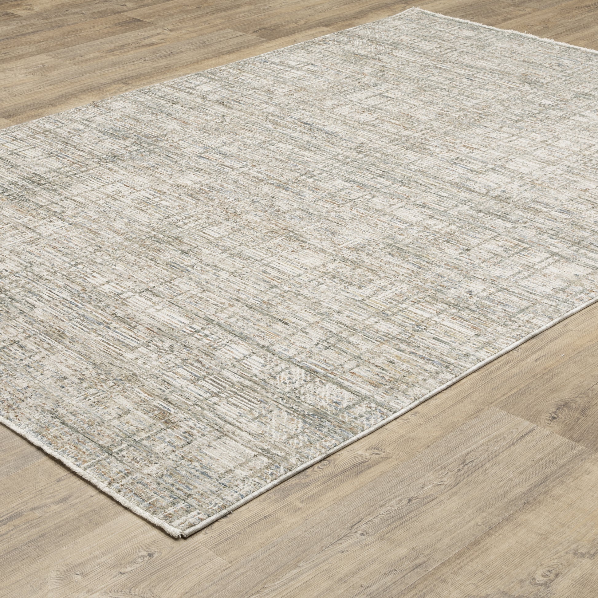 Soho Distressed Beige/ Multi Abstract Cut Pile Rug