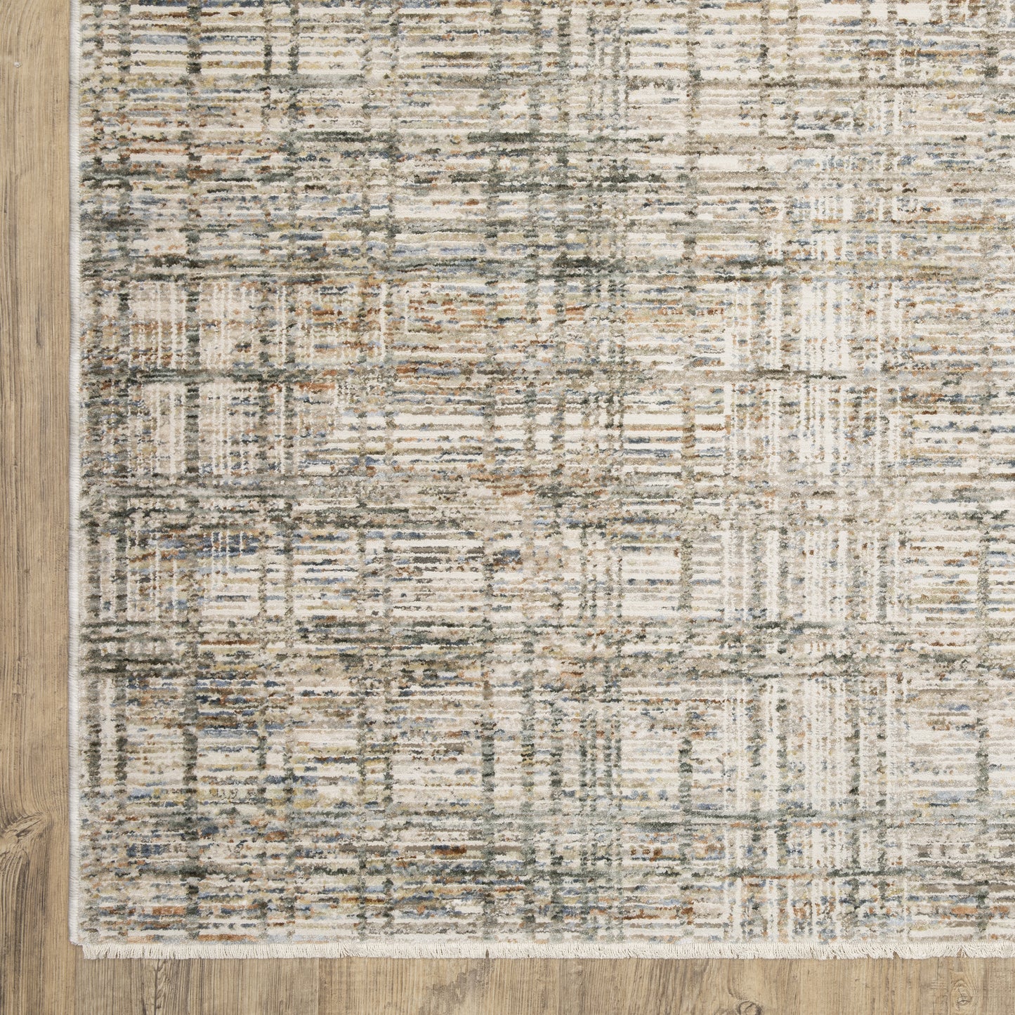 Soho Distressed Beige/ Multi Abstract Cut Pile Rug