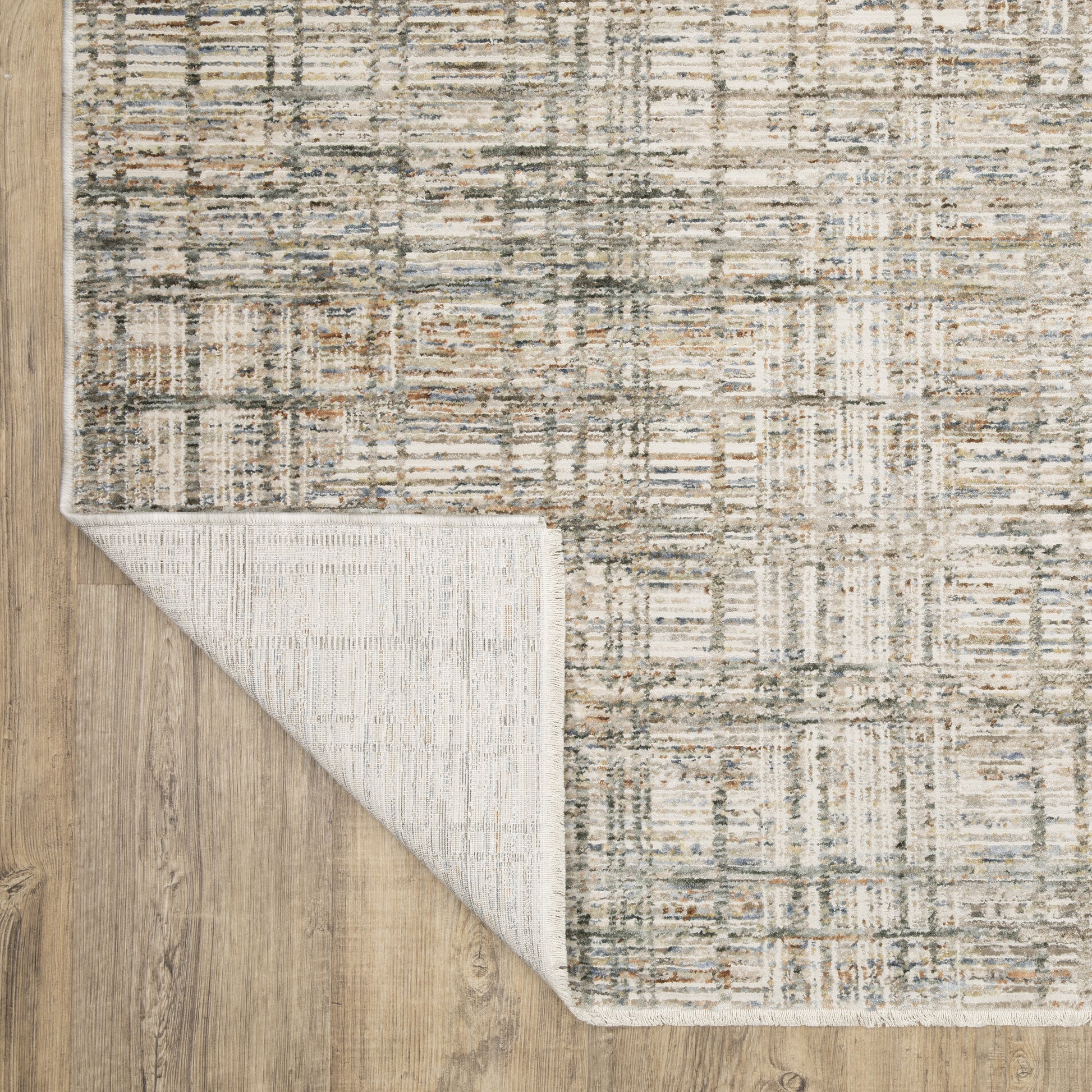 Soho Distressed Beige/ Multi Abstract Cut Pile Rug