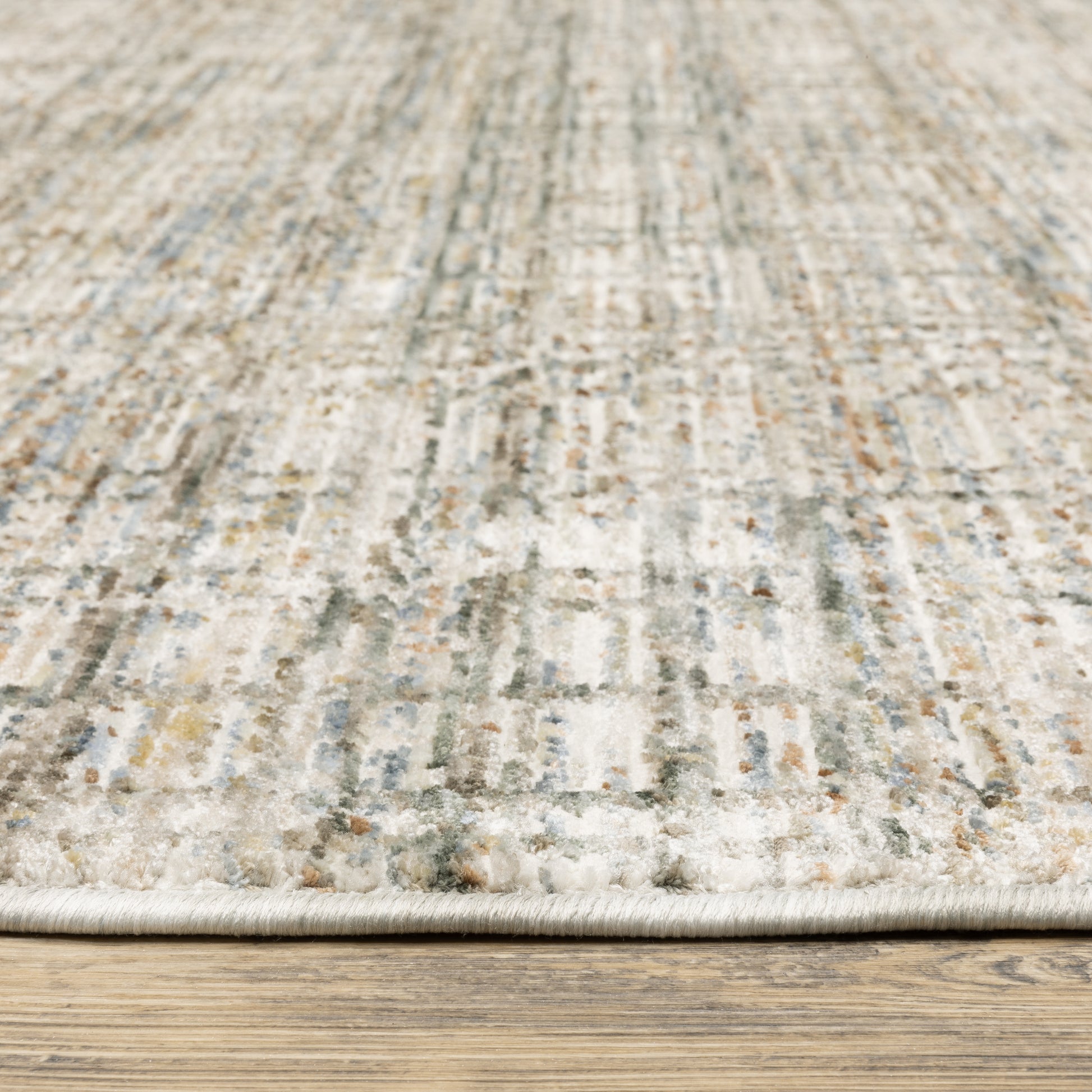 Soho Distressed Beige/ Multi Abstract Cut Pile Rug