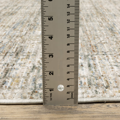 Soho Distressed Beige/ Multi Abstract Cut Pile Rug