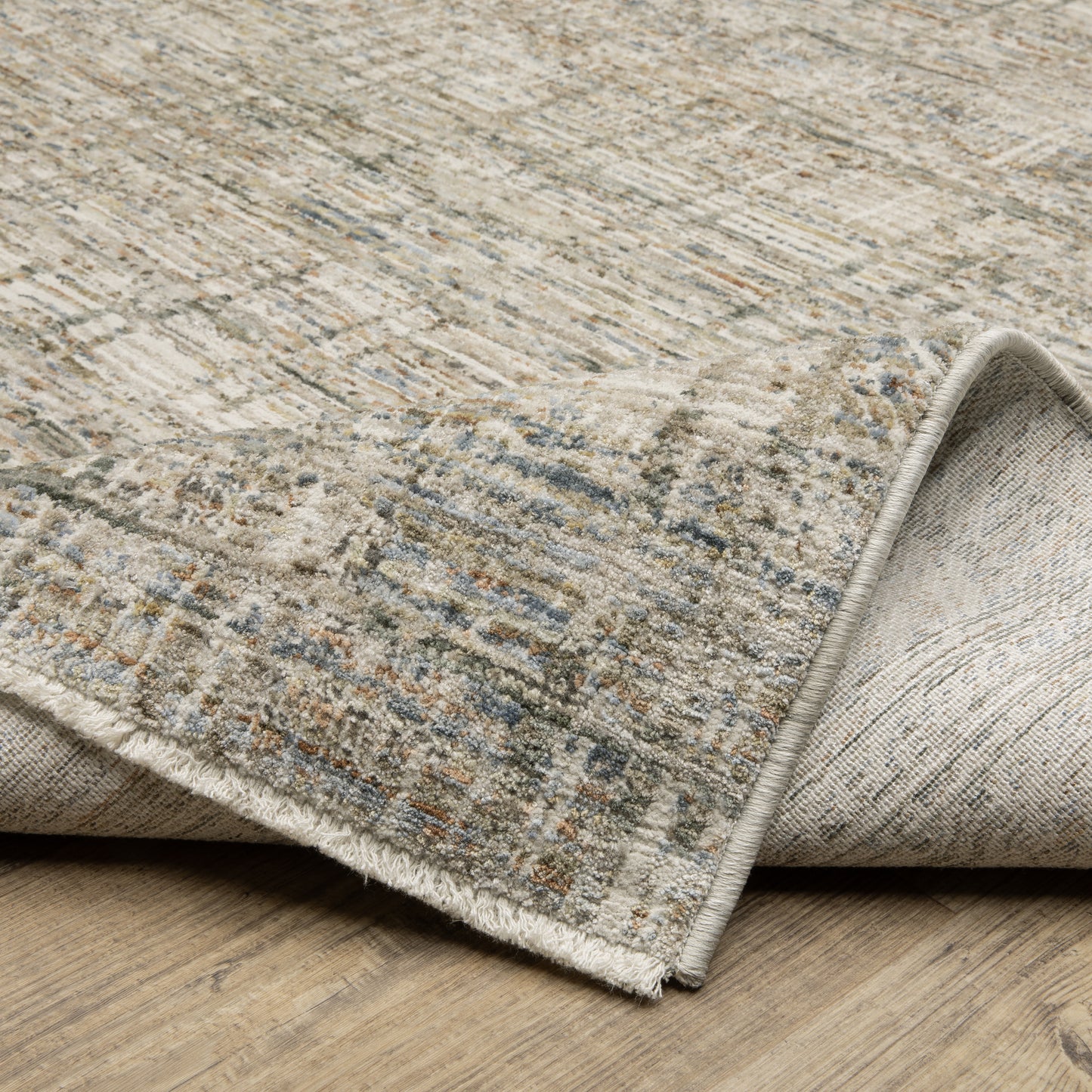 Soho Distressed Beige/ Multi Abstract Cut Pile Rug