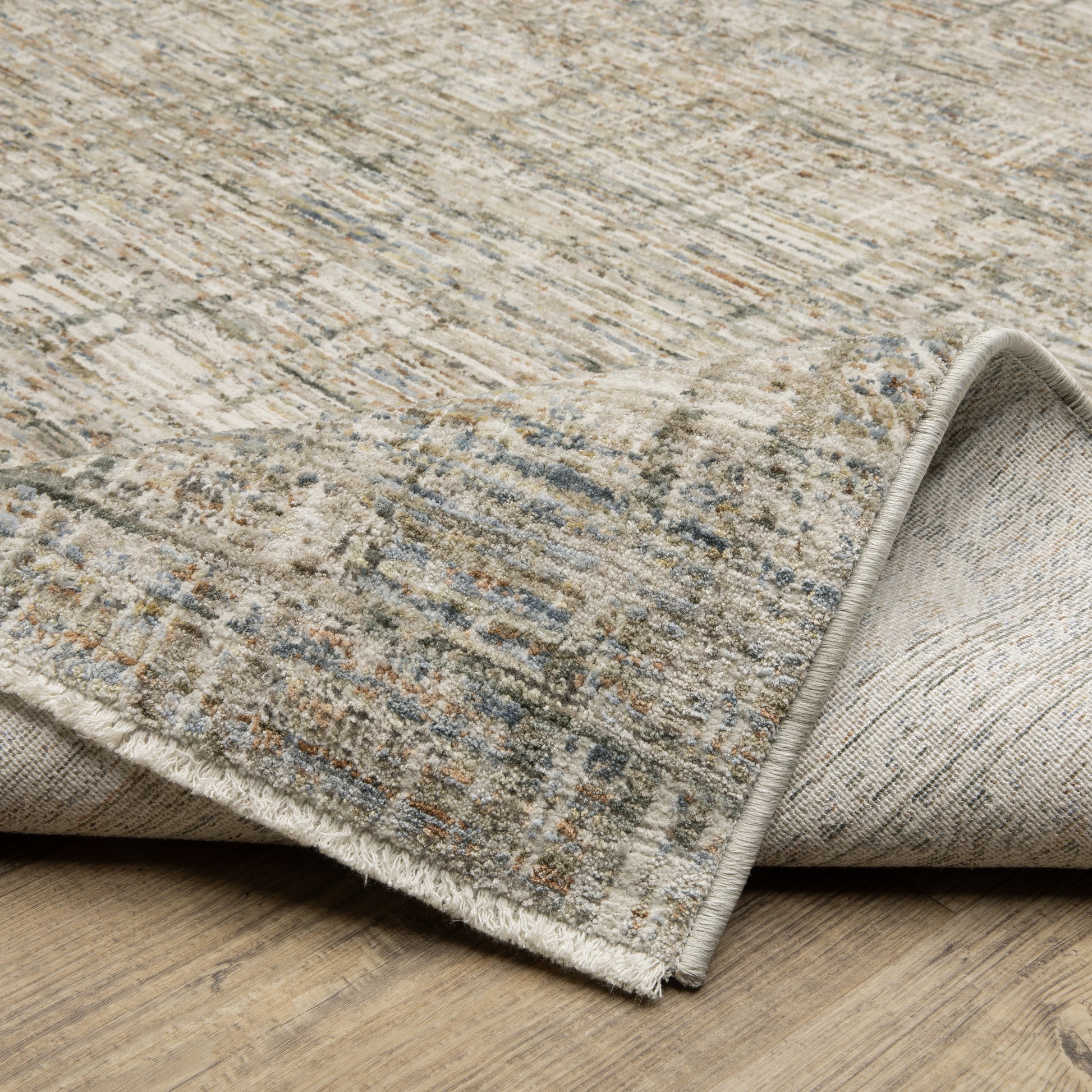 Soho Distressed Beige/ Multi Abstract Cut Pile Rug