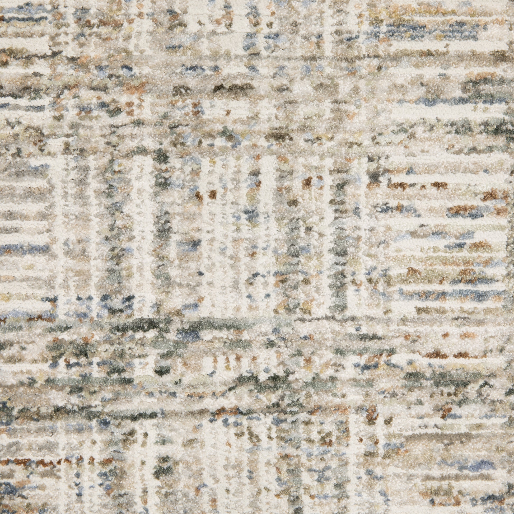 Soho Distressed Beige/ Multi Abstract Cut Pile Rug