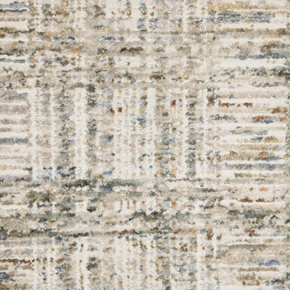 Soho Distressed Beige/ Multi Abstract Cut Pile Rug