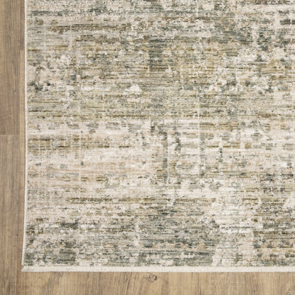 Soho Distressed Beige/ Grey Abstract Cut Pile Rug