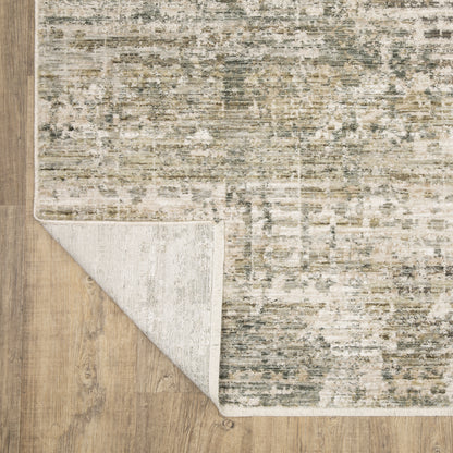 Soho Distressed Beige/ Grey Abstract Cut Pile Rug