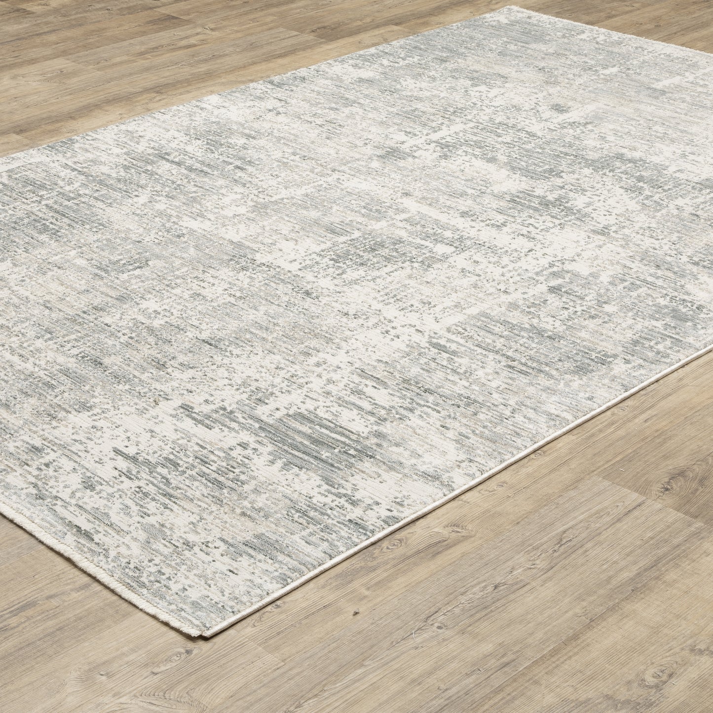 Soho Distressed Grey/ Blue Abstract Cut Pile Rug