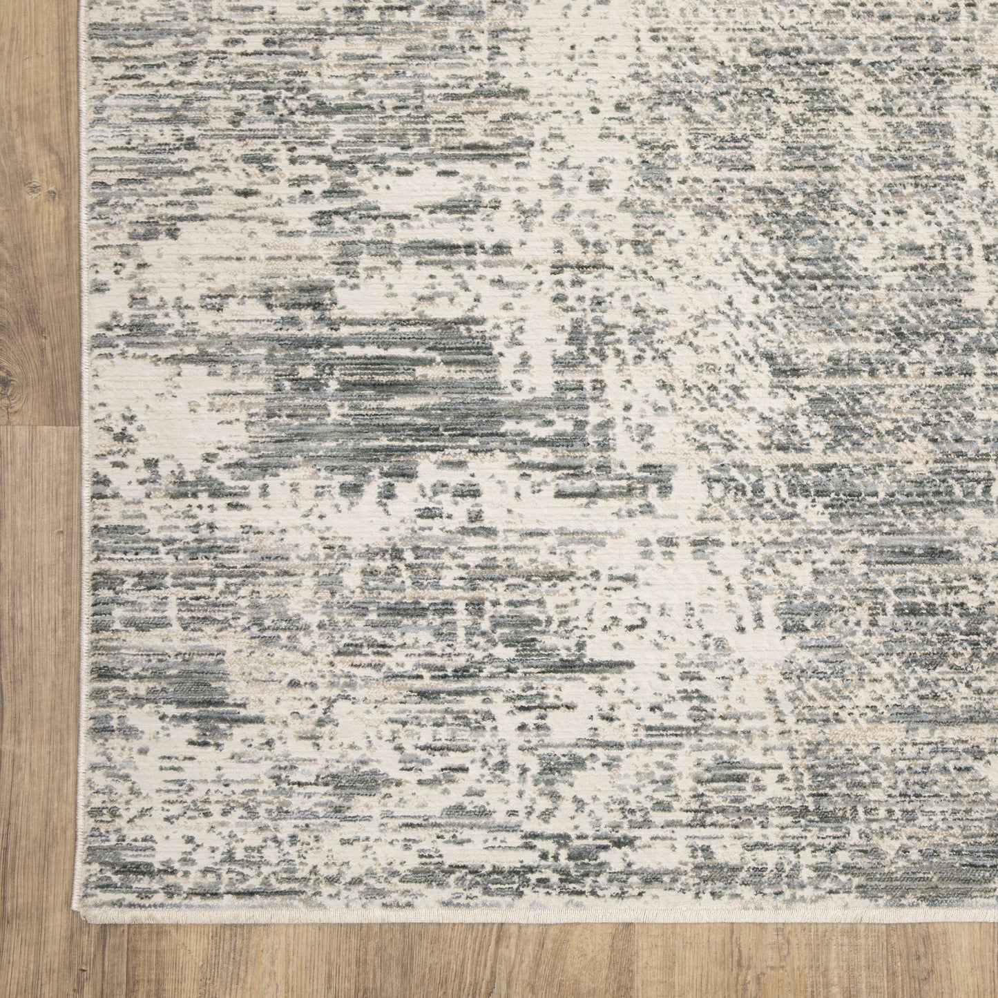 Soho Distressed Grey/ Blue Abstract Cut Pile Rug