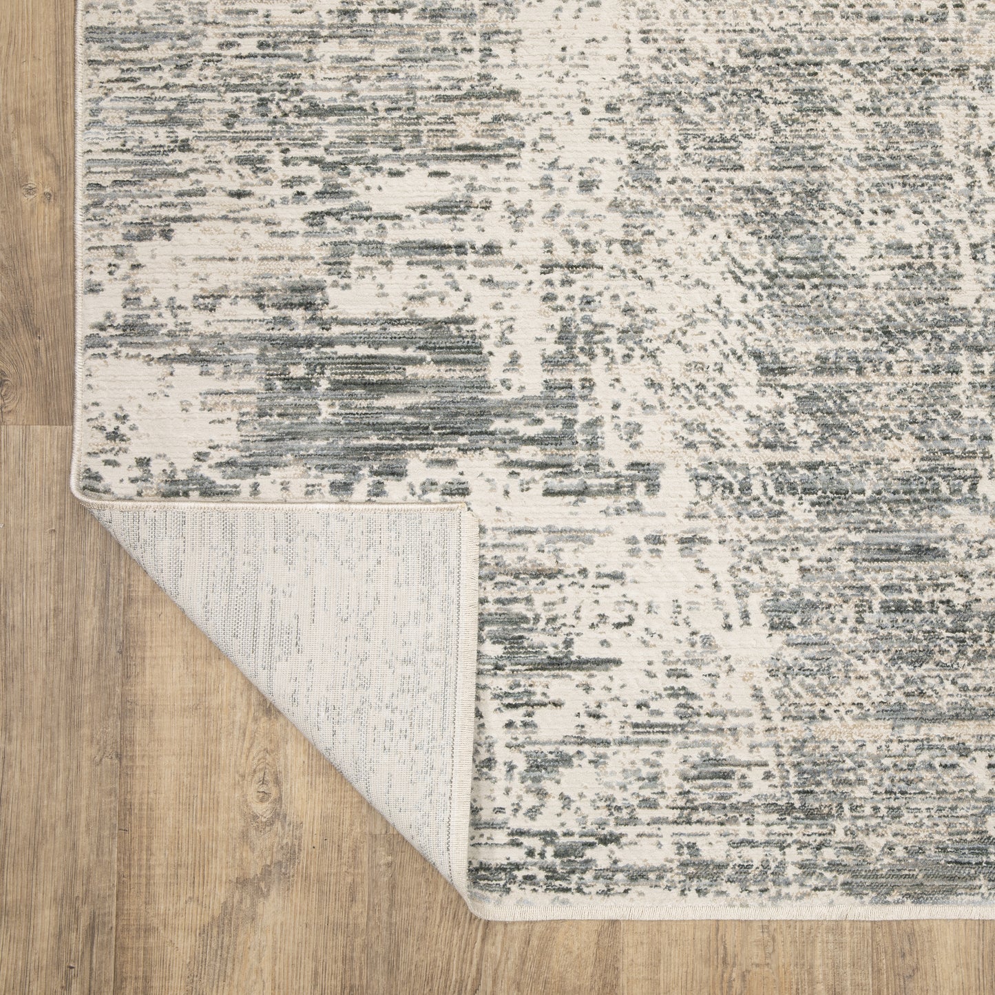 Soho Distressed Grey/ Blue Abstract Cut Pile Rug