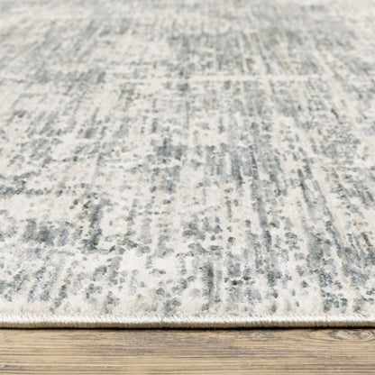 Soho Distressed Grey/ Blue Abstract Cut Pile Rug