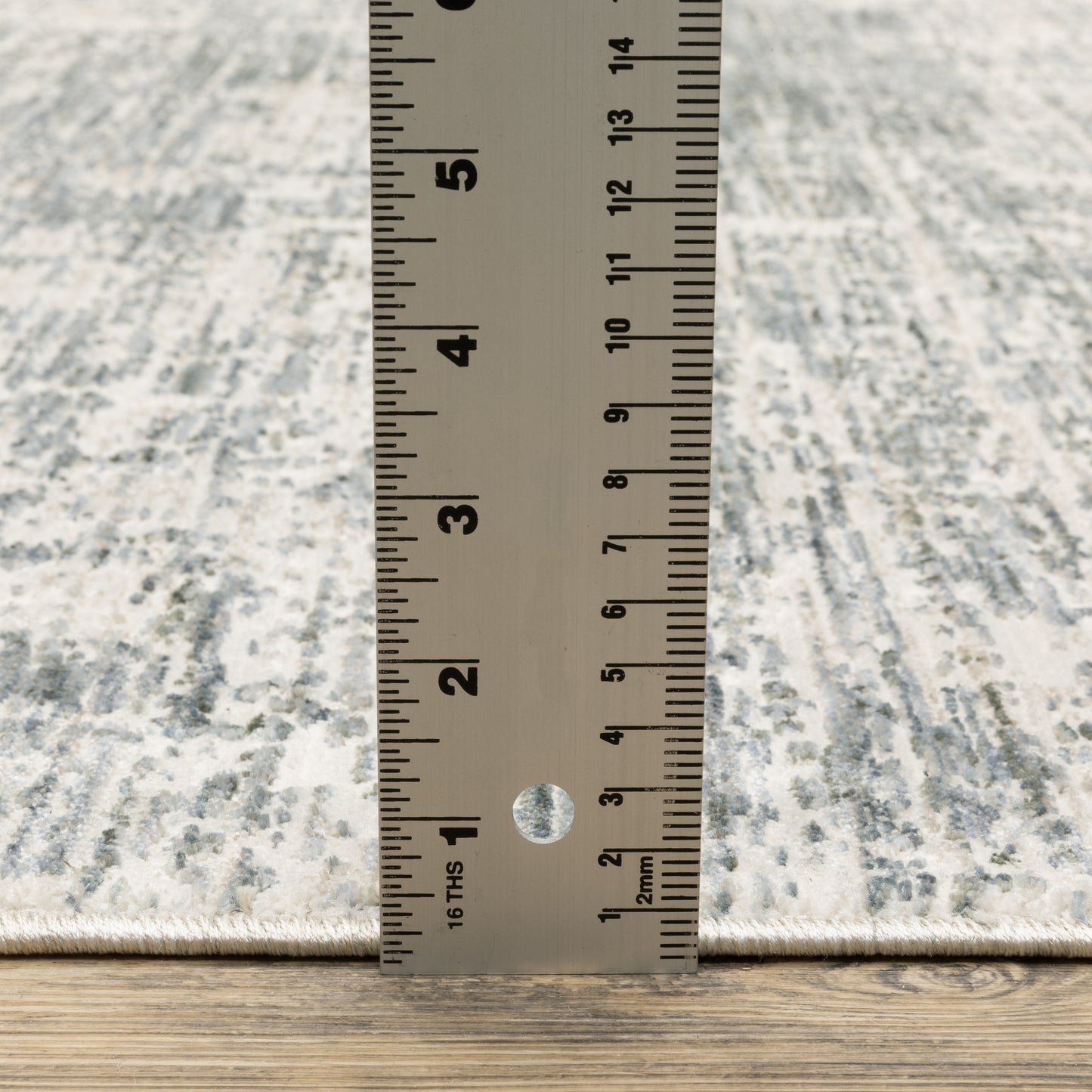 Soho Distressed Grey/ Blue Abstract Cut Pile Rug