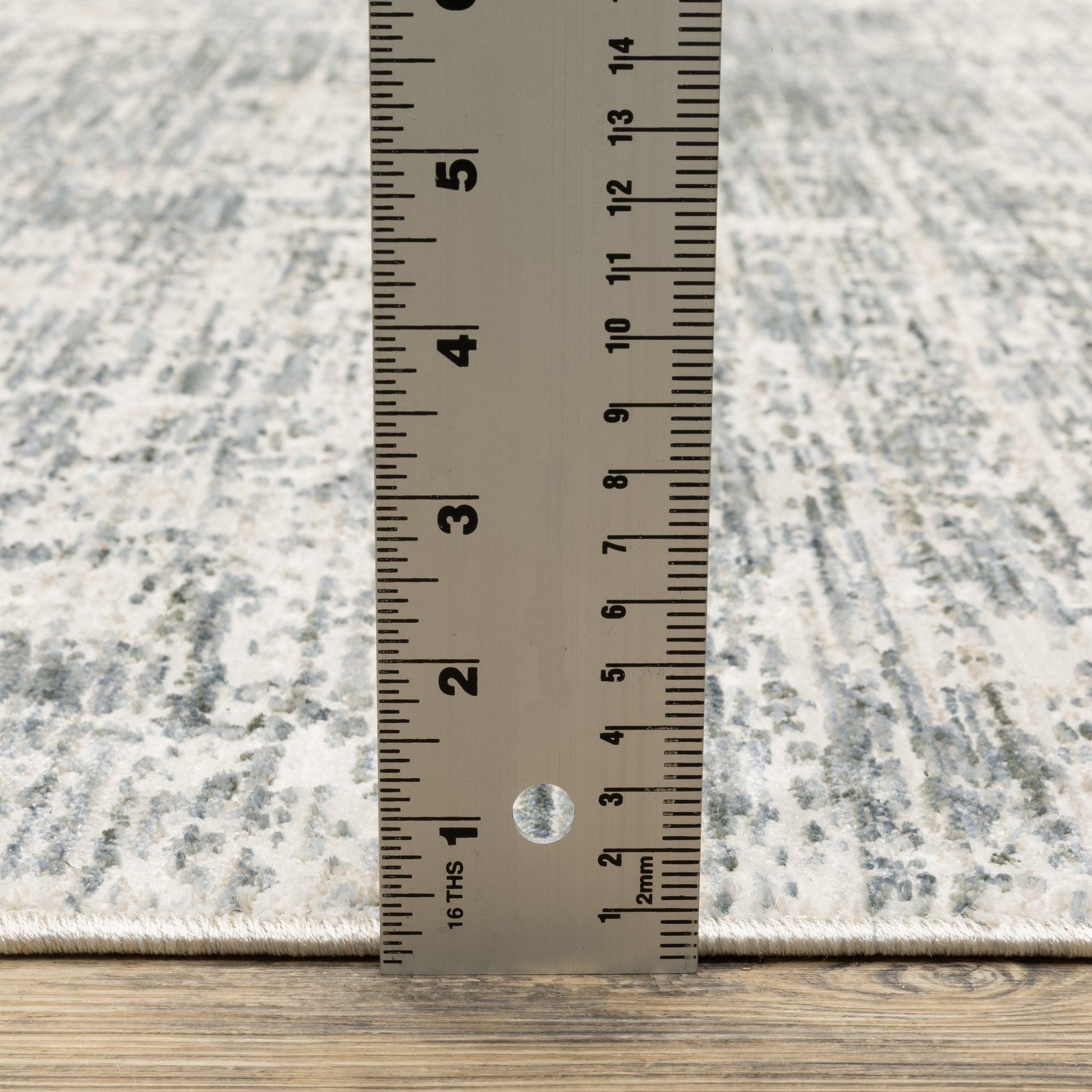 Soho Distressed Grey/ Blue Abstract Cut Pile Rug