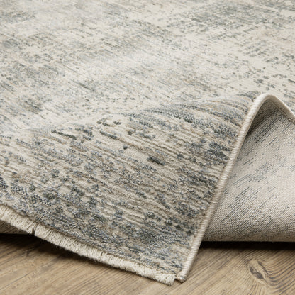 Soho Distressed Grey/ Blue Abstract Cut Pile Rug