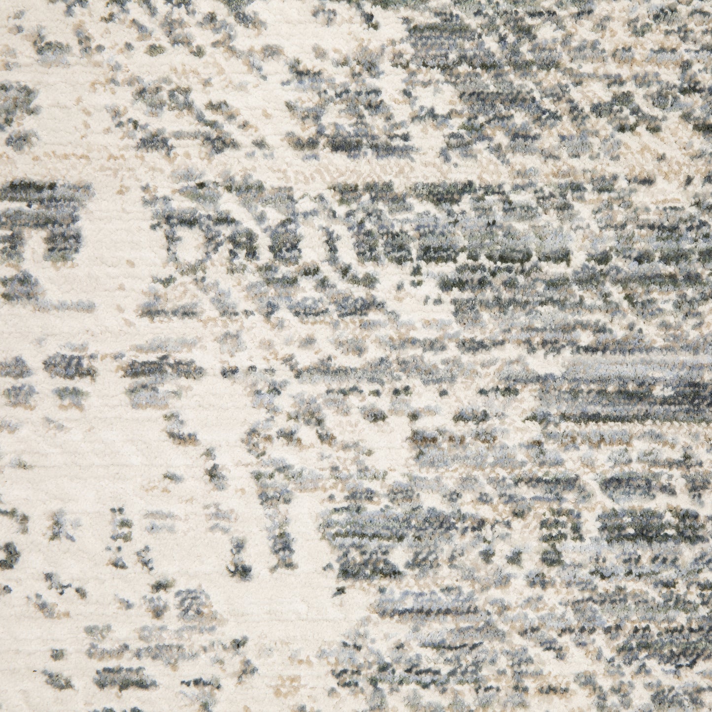 Soho Distressed Grey/ Blue Abstract Cut Pile Rug