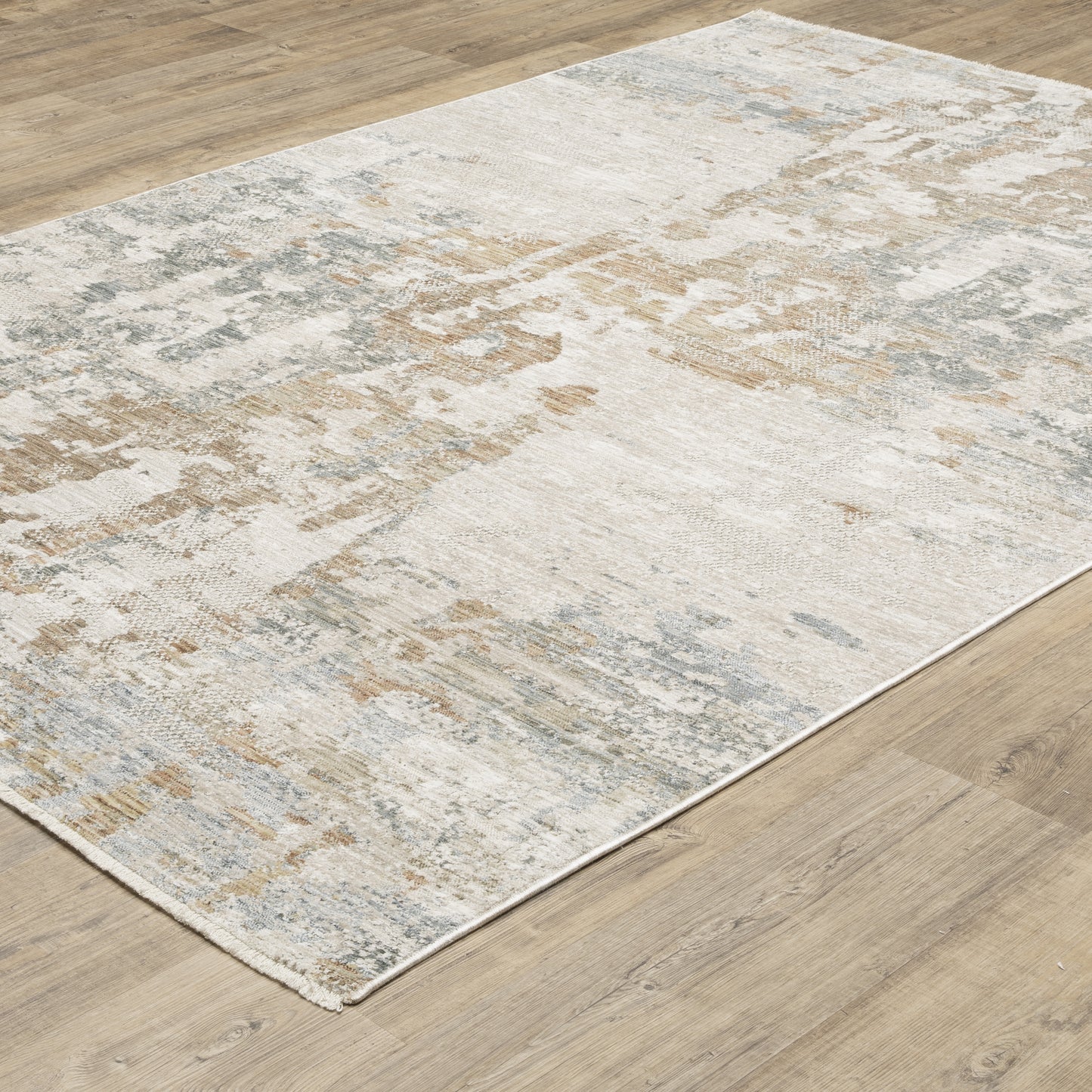 Soho Abstract Beige/ Rust Cut Pile Rug