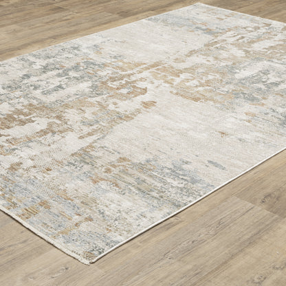 Soho Abstract Beige/ Rust Cut Pile Rug