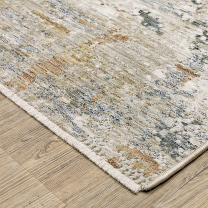 Soho Abstract Beige/ Rust Cut Pile Rug
