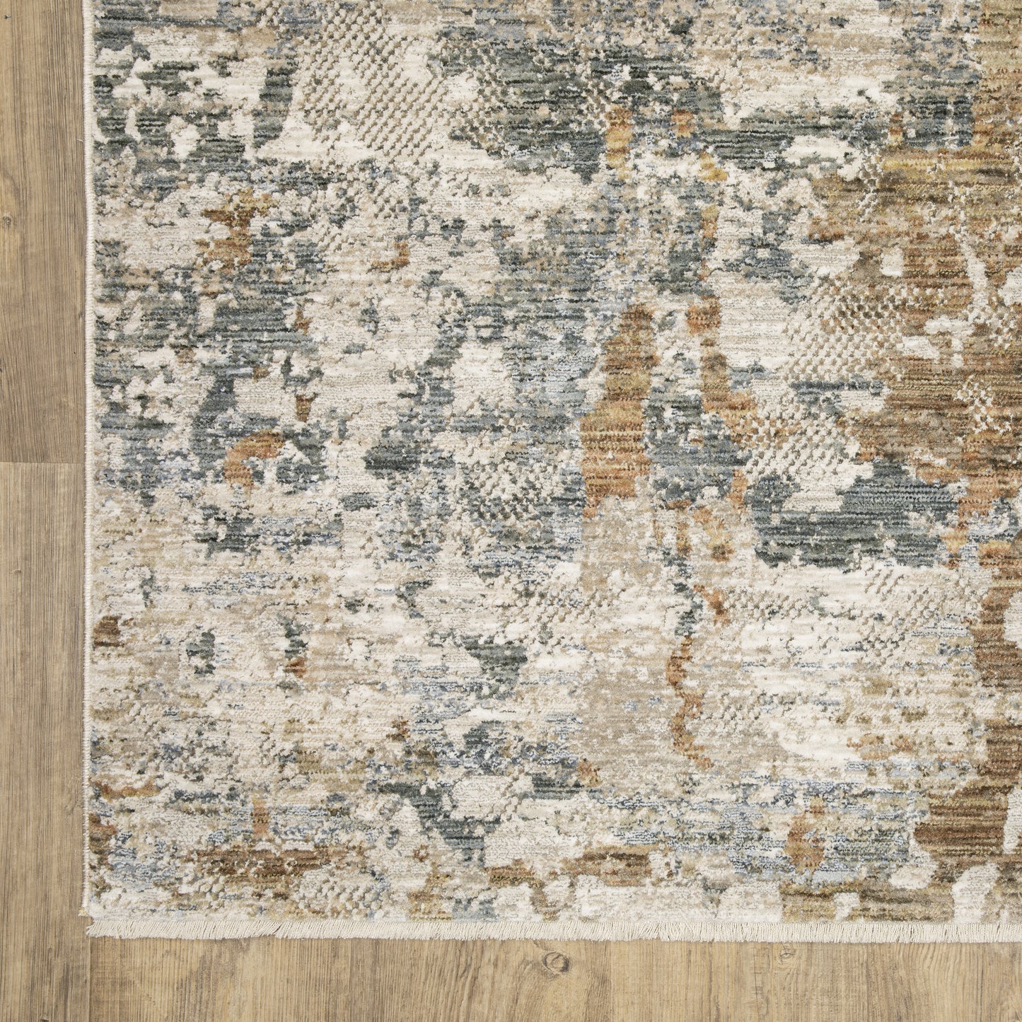 Soho Abstract Beige/ Rust Cut Pile Rug