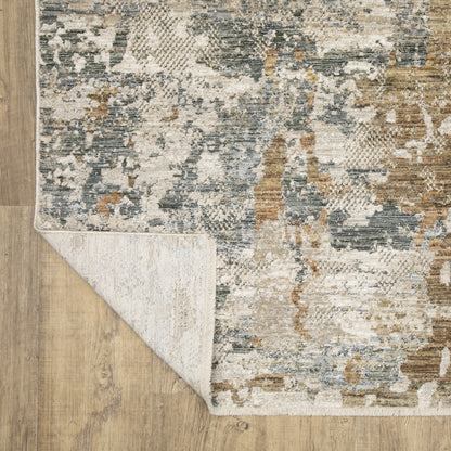 Soho Abstract Beige/ Rust Cut Pile Rug