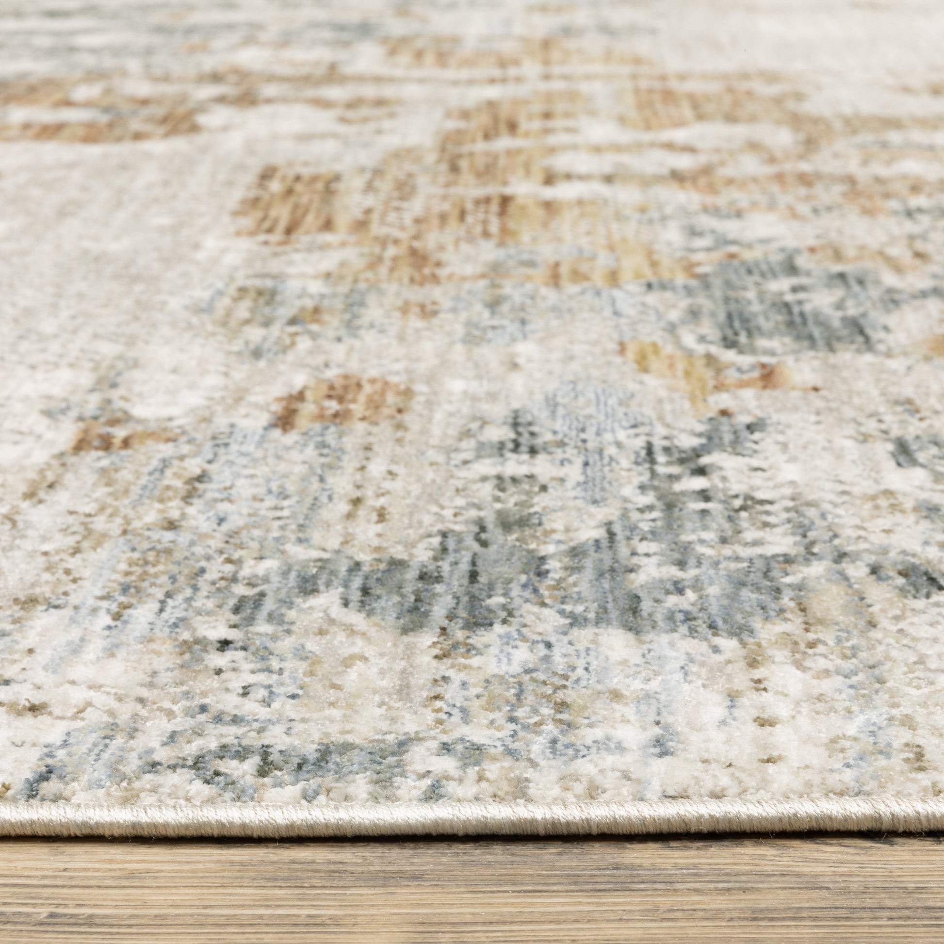 Soho Abstract Beige/ Rust Cut Pile Rug