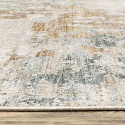 Soho Abstract Beige/ Rust Cut Pile Rug