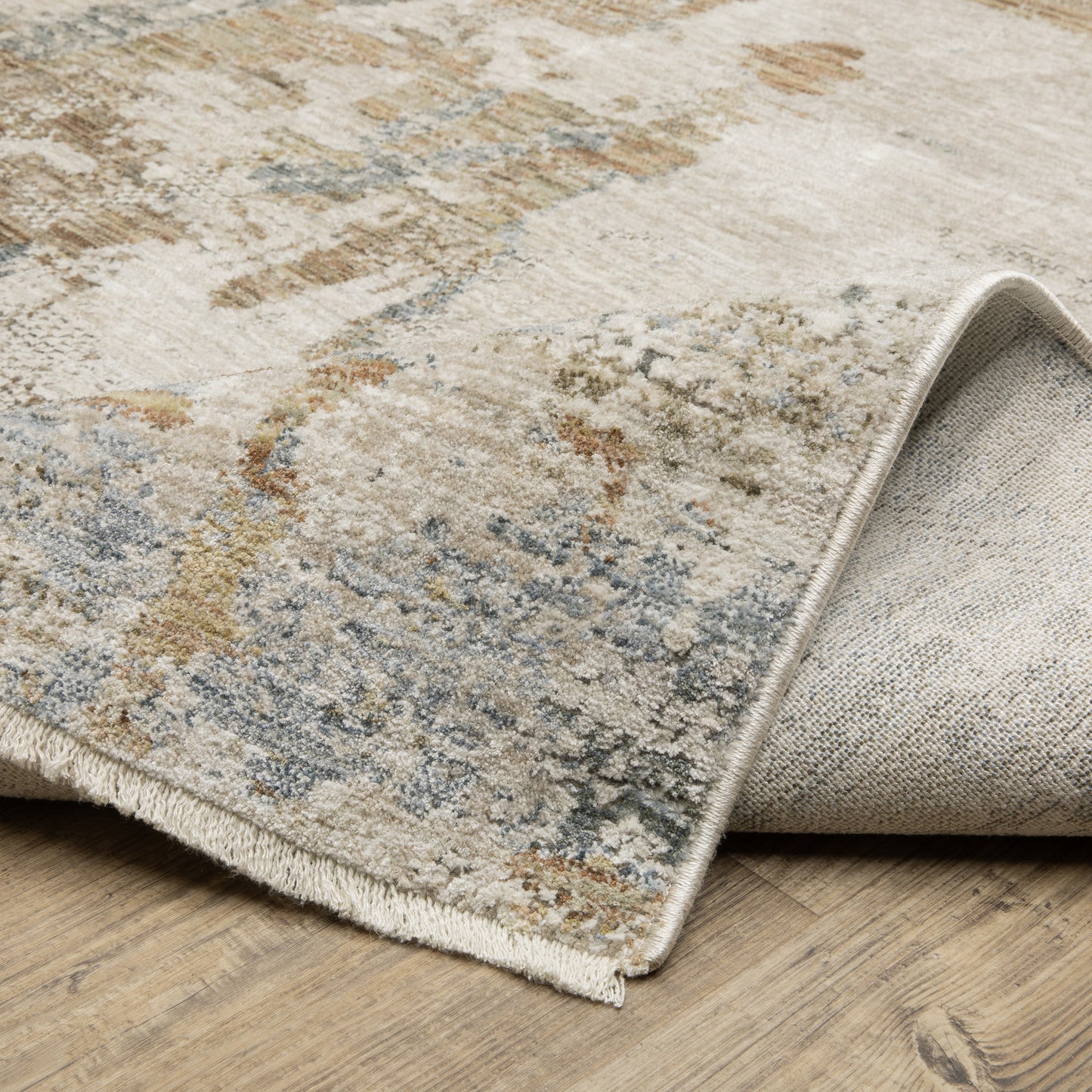Soho Abstract Beige/ Rust Cut Pile Rug