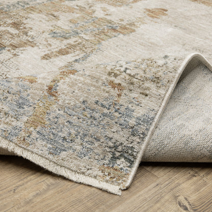 Soho Abstract Beige/ Rust Cut Pile Rug