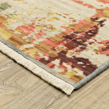 Soleri Abstract Beige/ Multi Cut Pile Rug