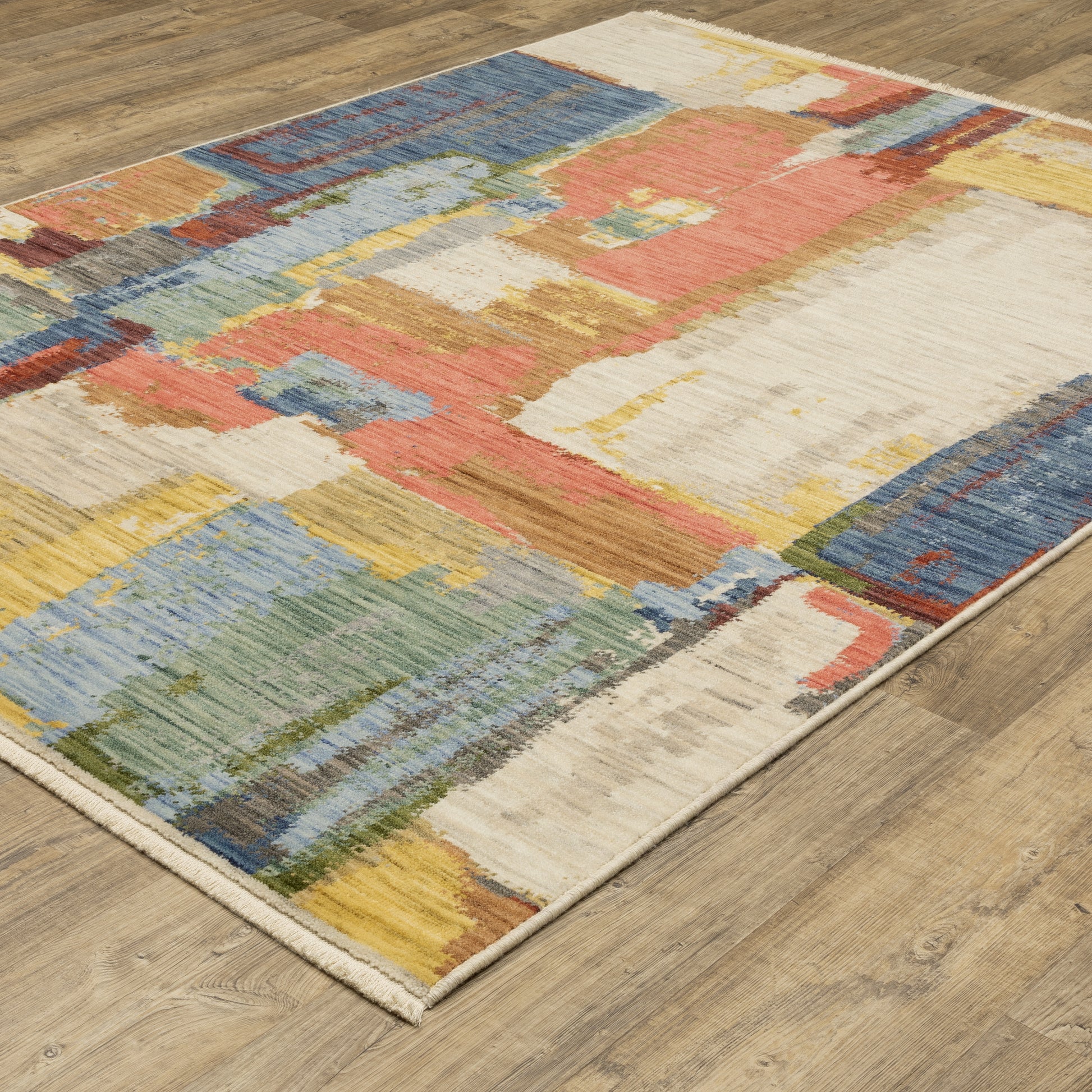 Soleri Abstract Multi/ Pink Cut Pile Rug