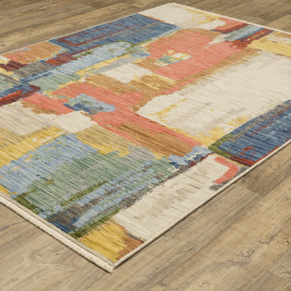 Soleri Abstract Multi/ Pink Cut Pile Rug