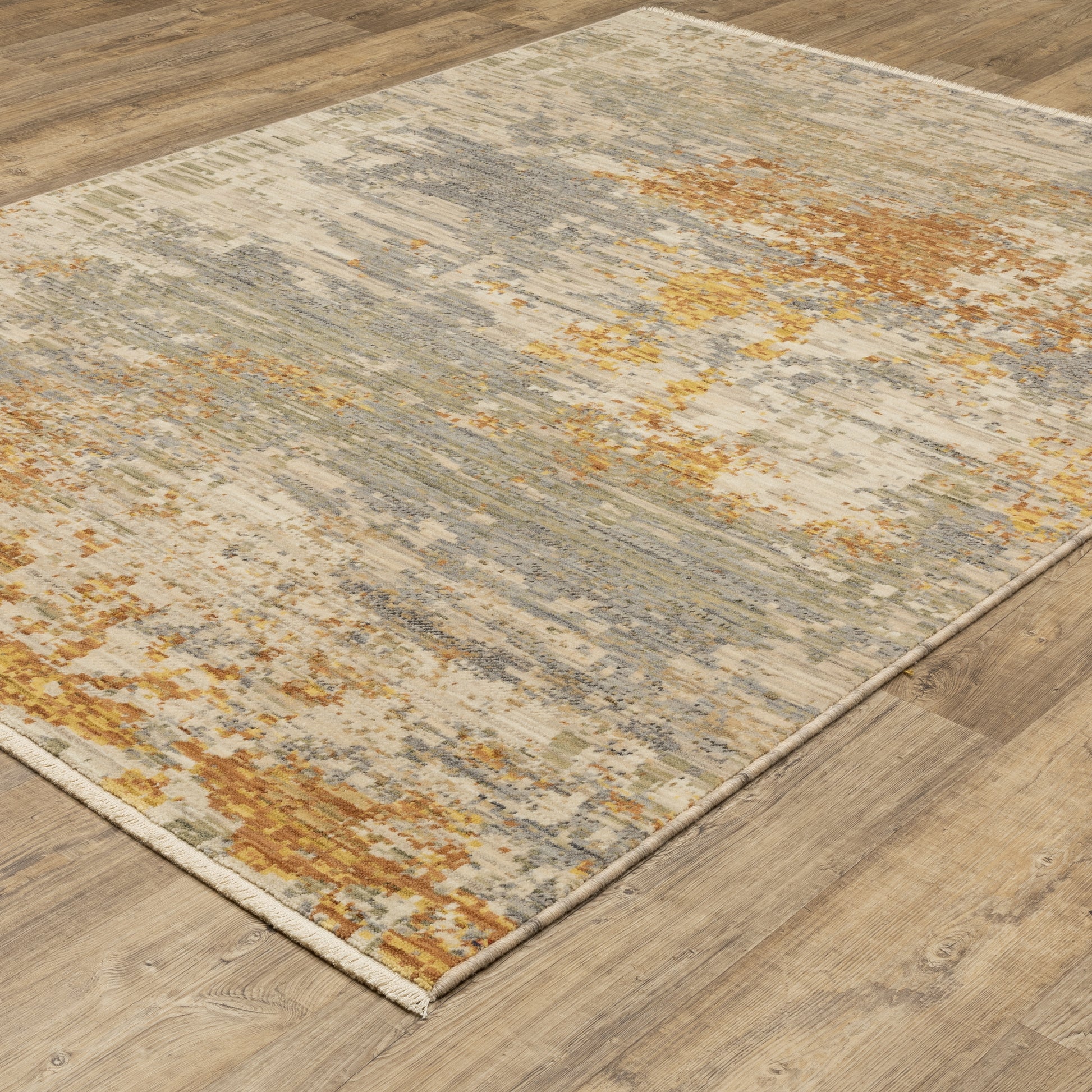 Soleri Abstract Beige/ Gold Cut Pile Rug