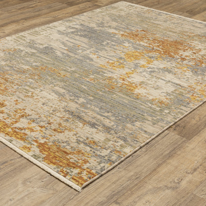 Soleri Abstract Beige/ Gold Cut Pile Rug