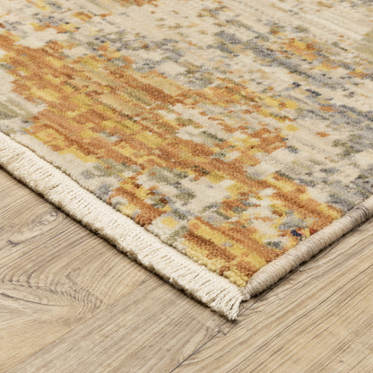 Soleri Abstract Beige/ Gold Cut Pile Rug