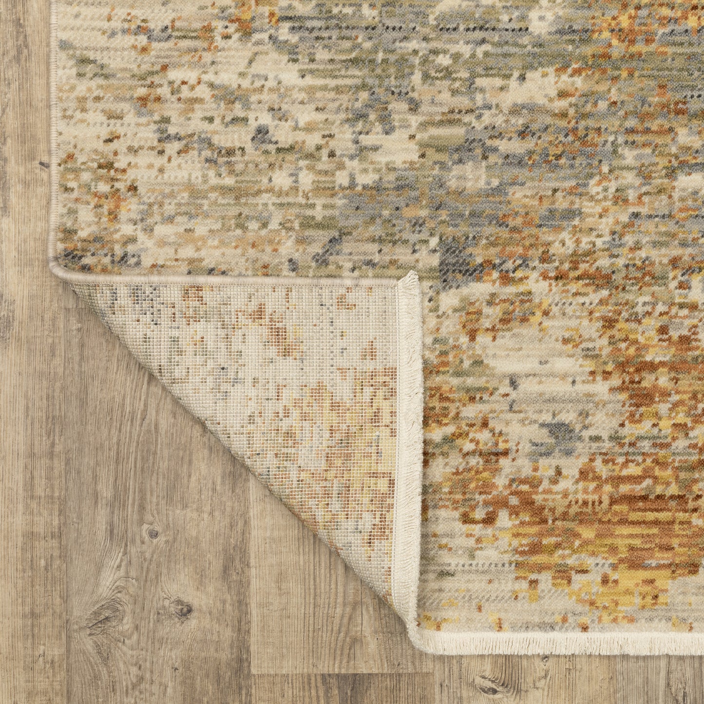 Soleri Abstract Beige/ Gold Cut Pile Rug