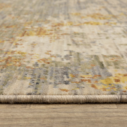 Soleri Abstract Beige/ Gold Cut Pile Rug