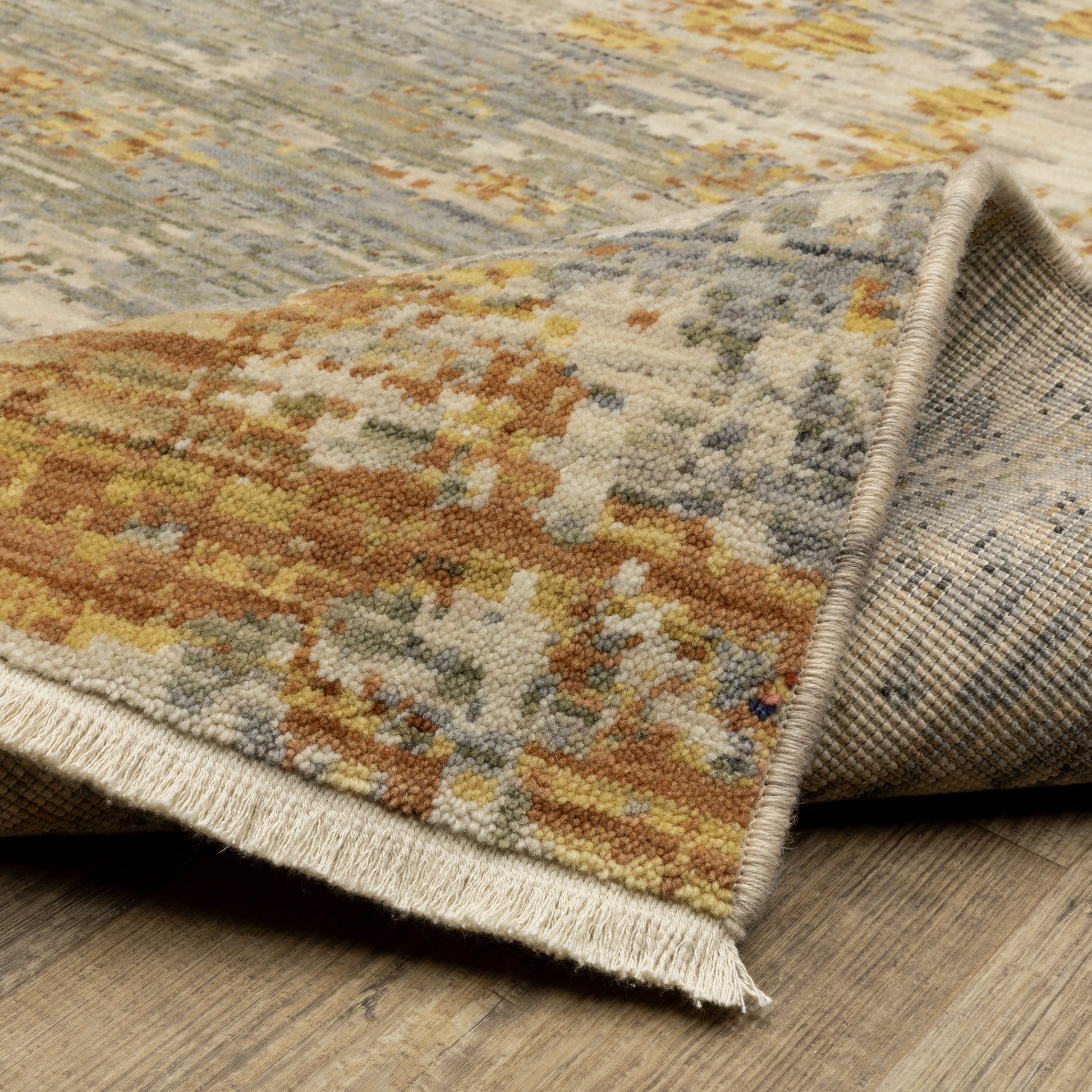 Soleri Abstract Beige/ Gold Cut Pile Rug