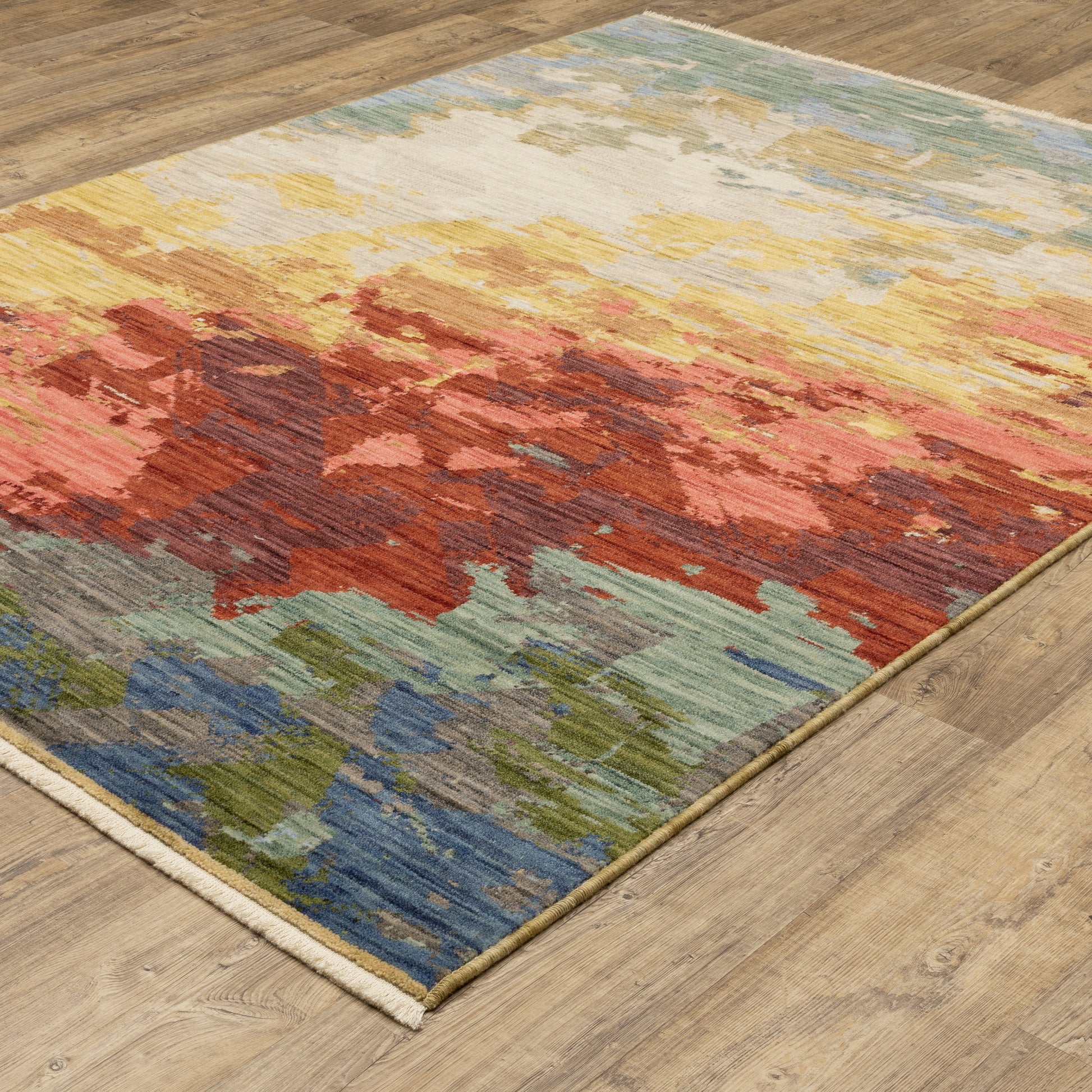 Soleri Abstract Beige/ Multi Cut Pile Rug