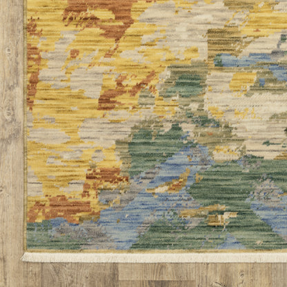 Soleri Abstract Beige/ Multi Cut Pile Rug