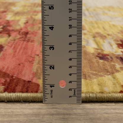 Soleri Abstract Beige/ Multi Cut Pile Rug