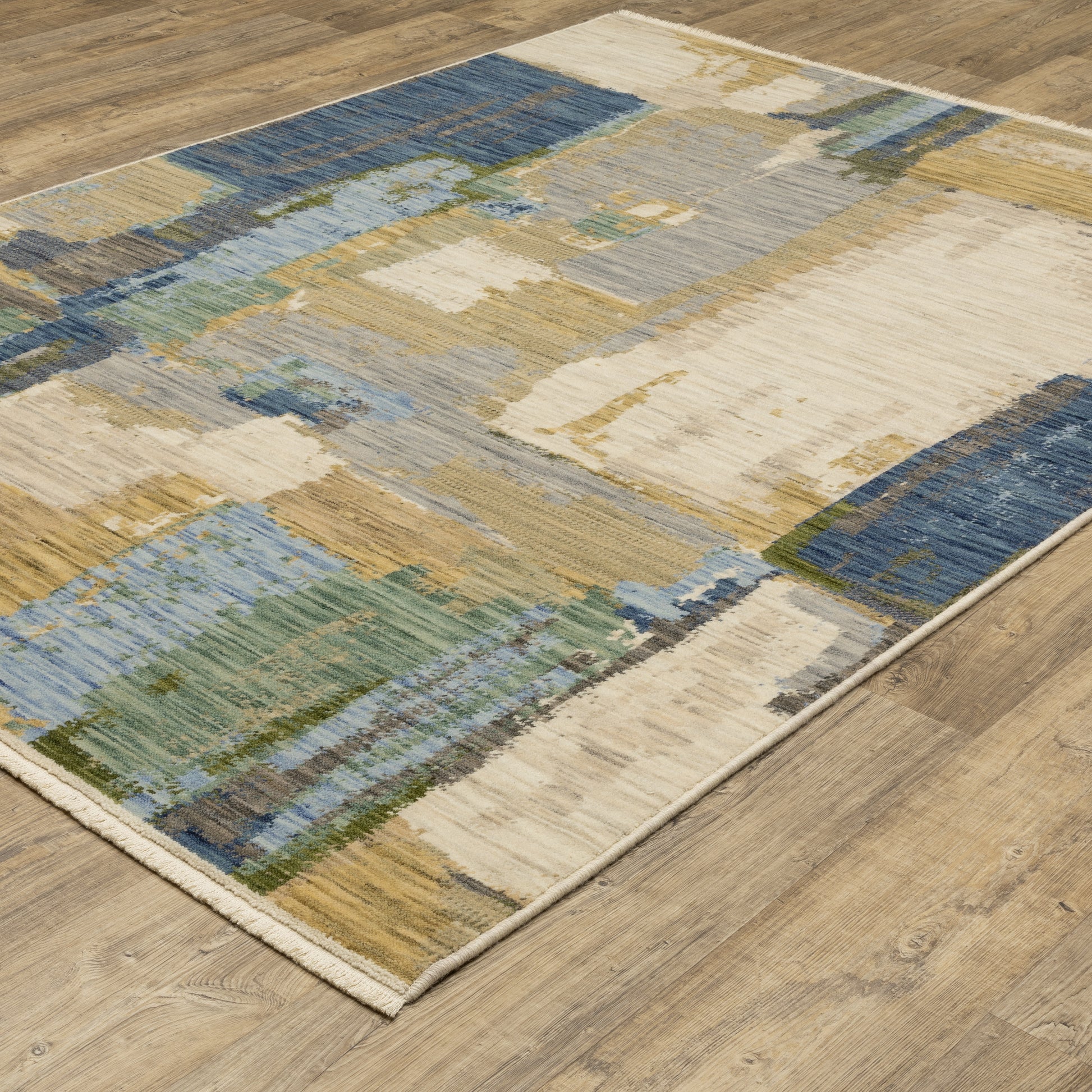 Soleri Abstract Blue/ Green Cut Pile Rug