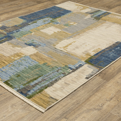 Soleri Abstract Blue/ Green Cut Pile Rug