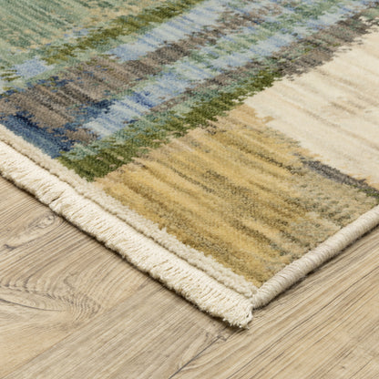 Soleri Abstract Blue/ Green Cut Pile Rug