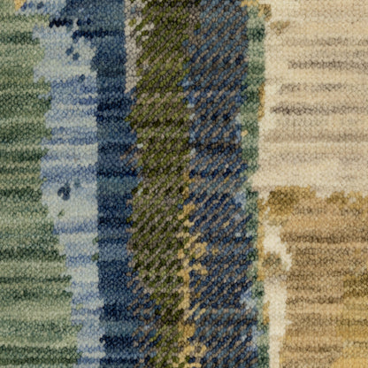 Soleri Abstract Blue/ Green Cut Pile Rug