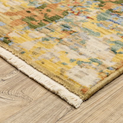 Soleri Abstract Beige/ Multi Cut Pile Rug