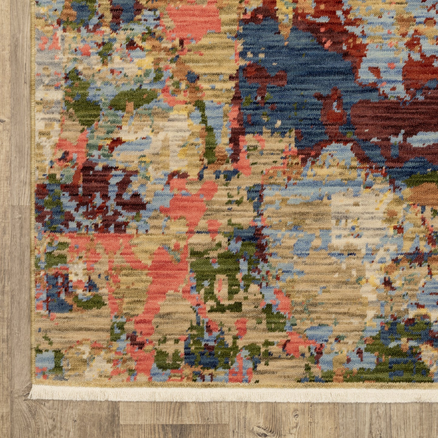 Soleri Abstract Beige/ Multi Cut Pile Rug