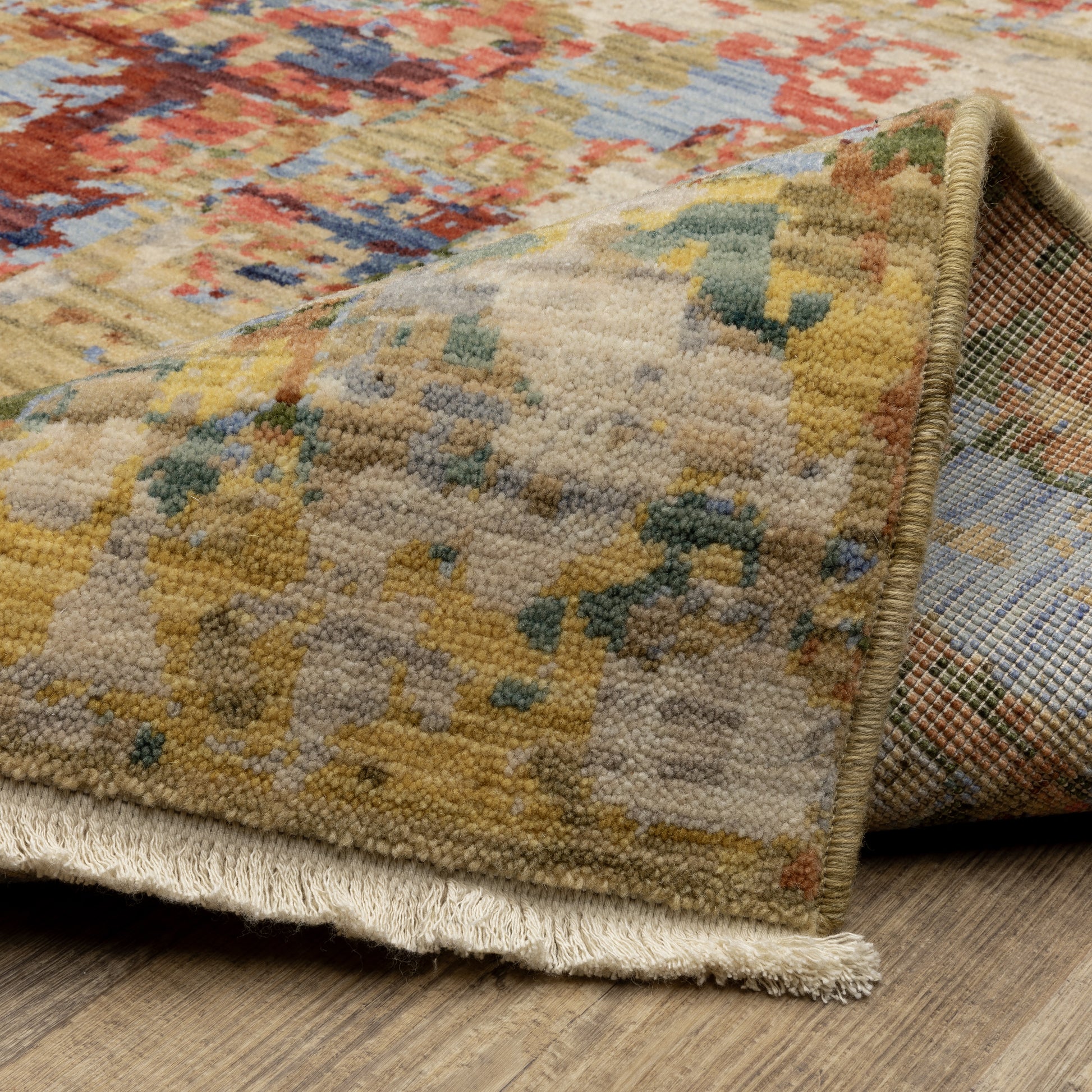 Soleri Abstract Beige/ Multi Cut Pile Rug