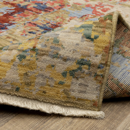 Soleri Abstract Beige/ Multi Cut Pile Rug