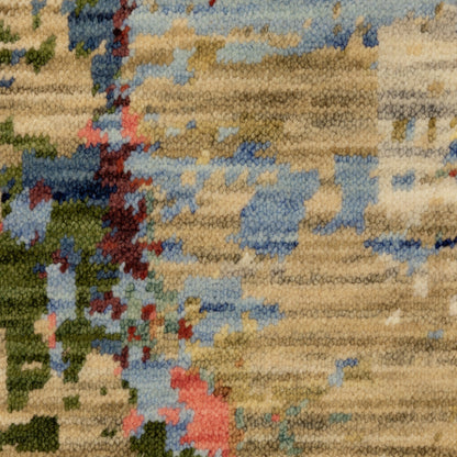 Soleri Abstract Beige/ Multi Cut Pile Rug