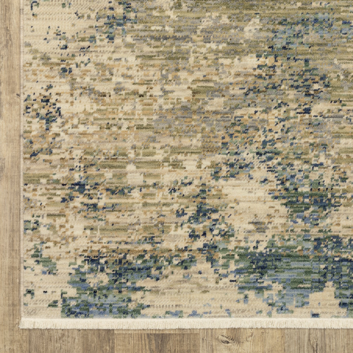 Soleri Abstract Beige/ Blue Cut Pile Rug